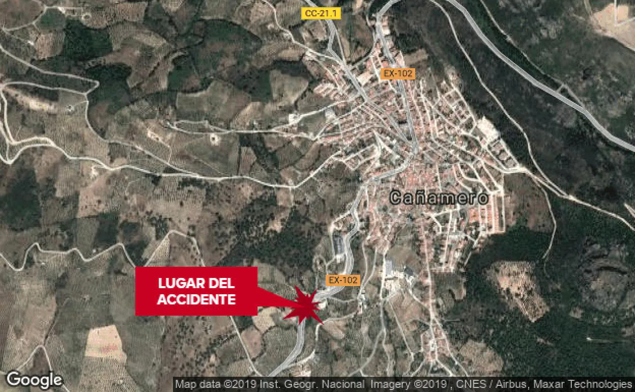 Un motorista de 43 años resulta herido en una caída en Cañamero