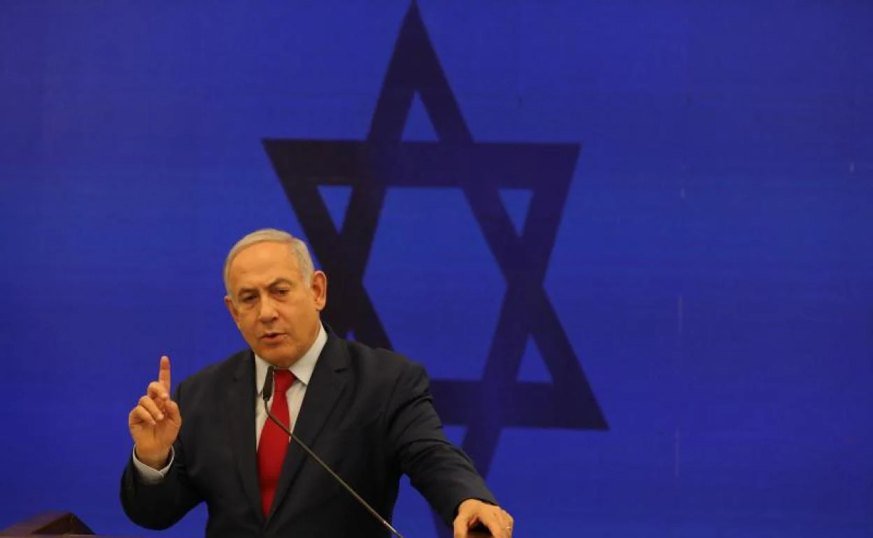 El primer ministro israelí Benjamin Netanyahu, en campaña electoral. 