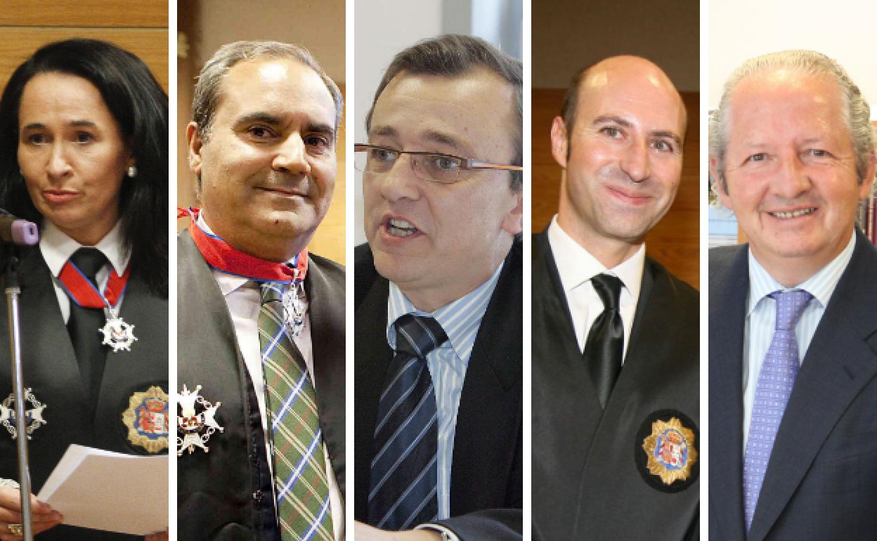 De izquierda a derecha: María Félix Tena, José Antonio Patrocinio, Joaquín González Casso, Daniel Ruiz Ballesteros y Juan Francisco Bote. 