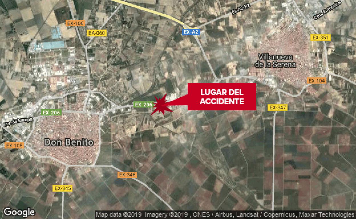 Dos heridos en una colisión entre dos coches en Don Benito