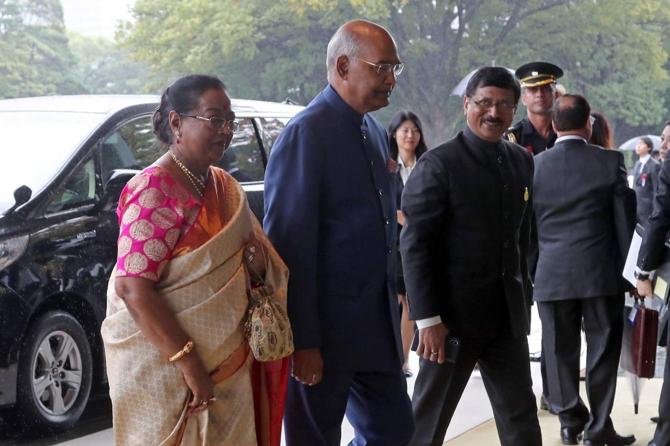 El presidente de la India, Ram Nath Kovind, y su esposa.