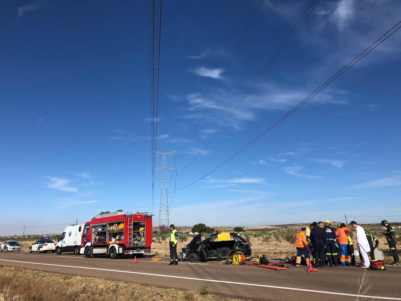 Fotos: Accidente ocurrido en la carretera Ex 346, que une Don Benito con Quintana de la Serena