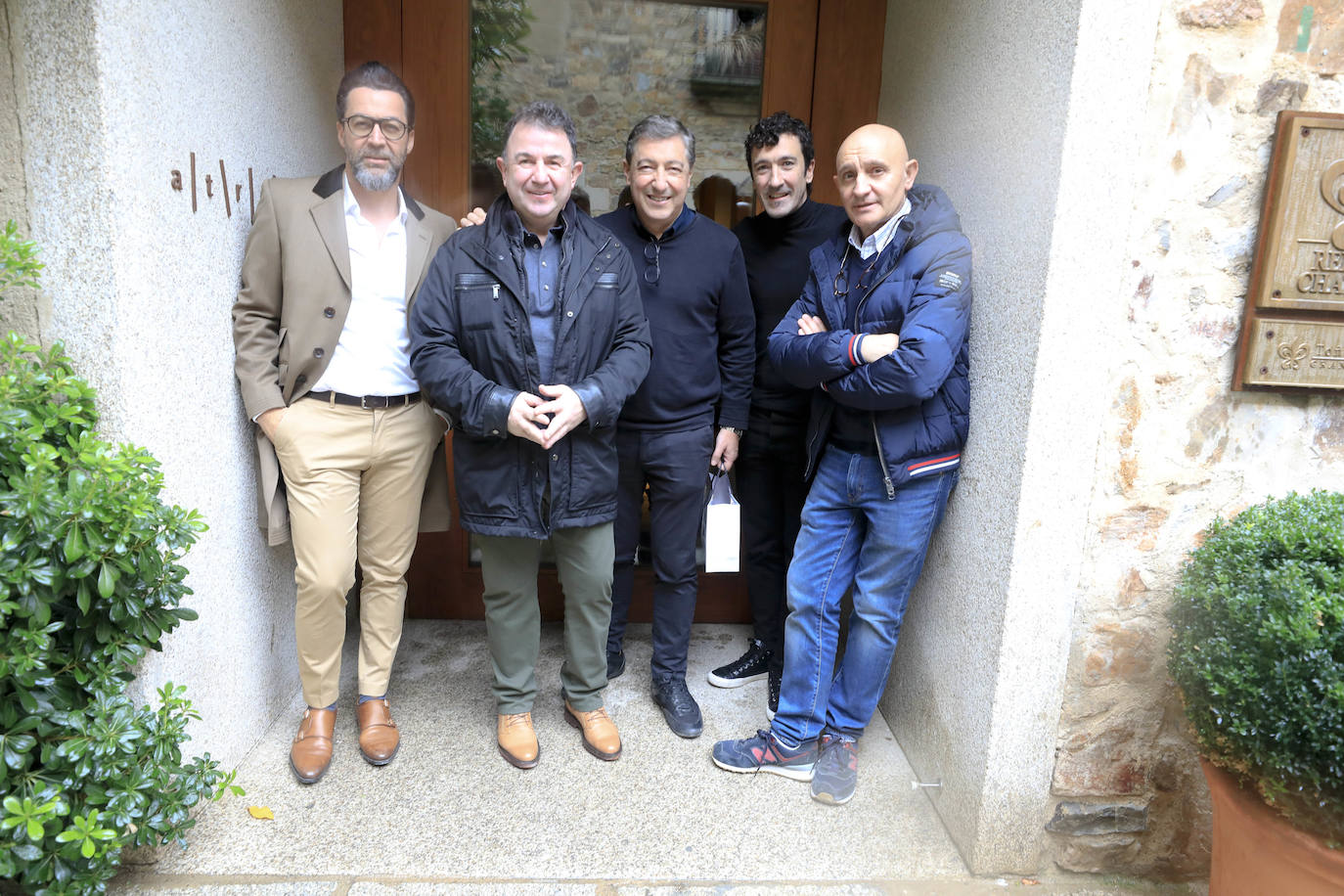 Quique Dacosta, Martín Berasategui, Joan Roca y Eneko Atxa junto a Toño Pérez. 