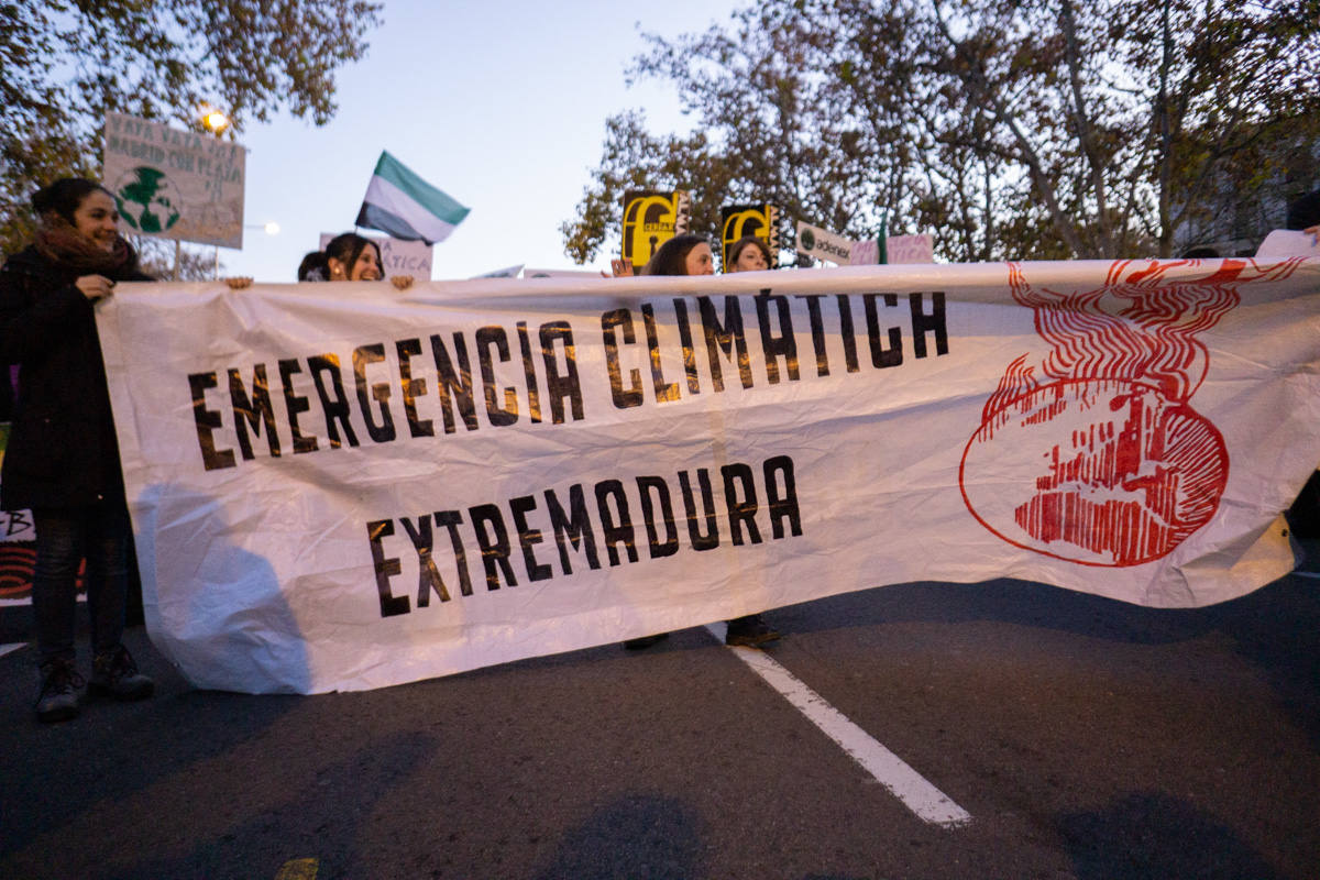 Fotos: Participantes extremeños en la marcha por el clima celebrada en Madrid