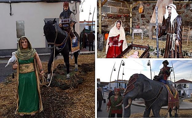 Figuras a tamaño natural en el belén de Villar de Rena.