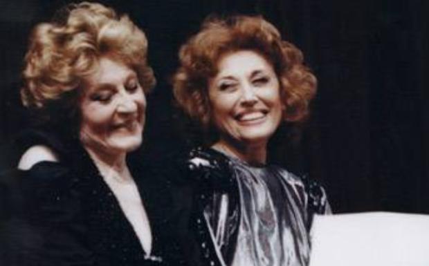 Irene Gutiérez Caba y su hermana Julia. 