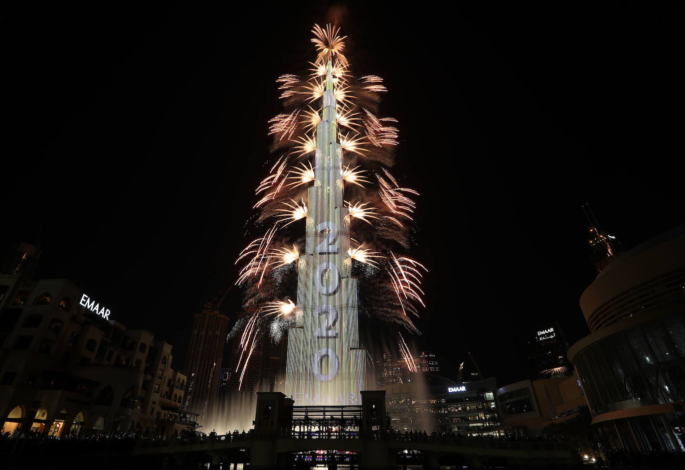 Imagen de las celebraciones del nuevo año en Dubai.