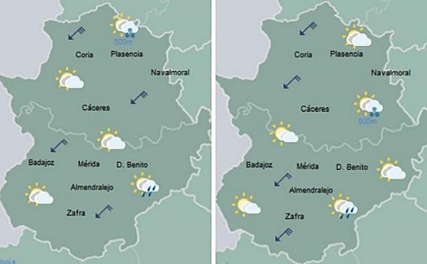 Frío y probabilidad de nieve en el norte y este de la provincia de Cáceres para el inicio de semana