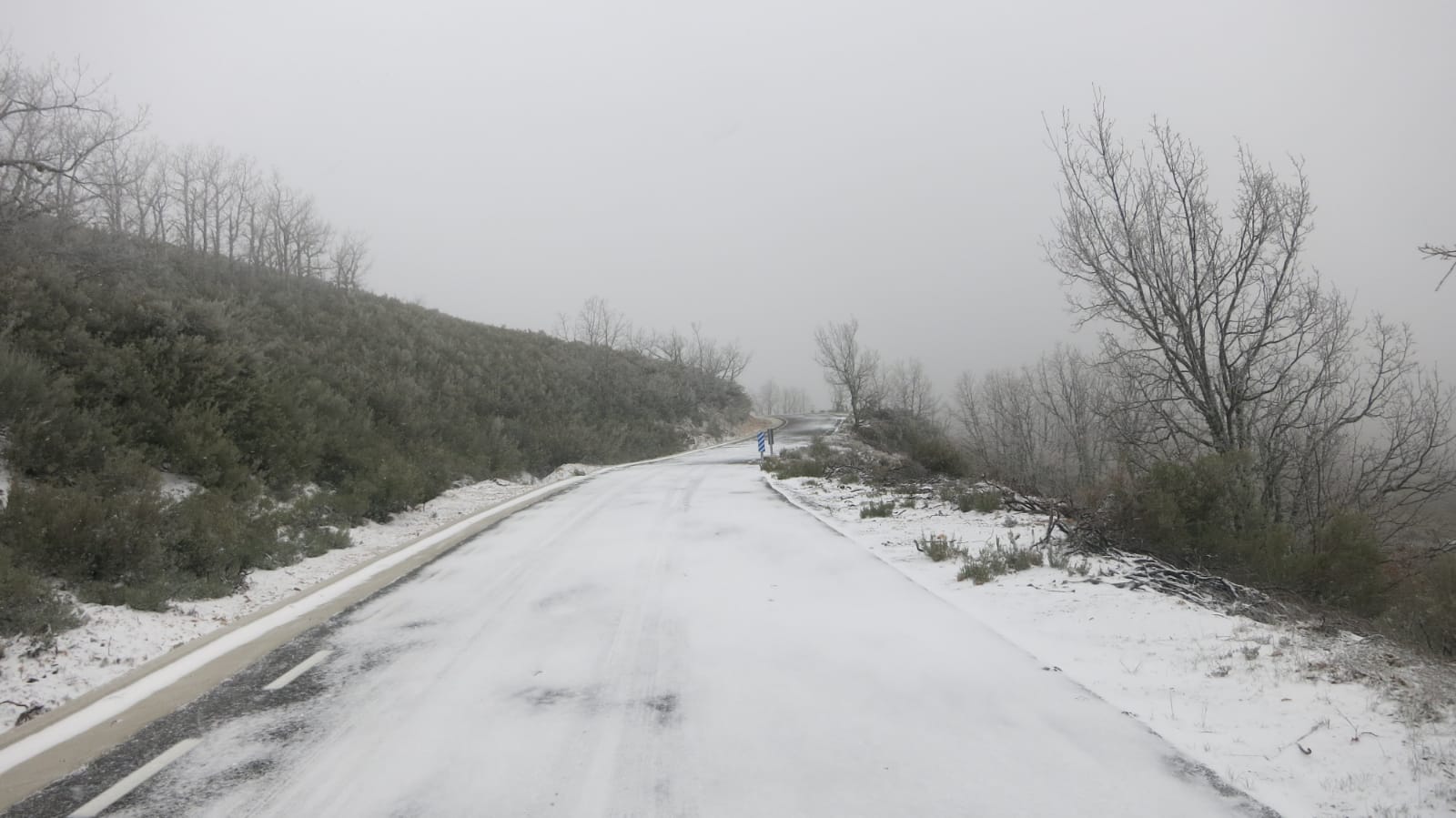 Gloria también ha traído nieve a Las Villuercas.
