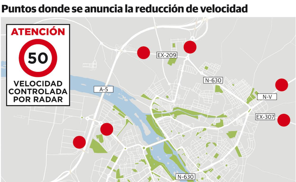 Ocho señales en las entradas de Mérida avisarán de la existencia del radar