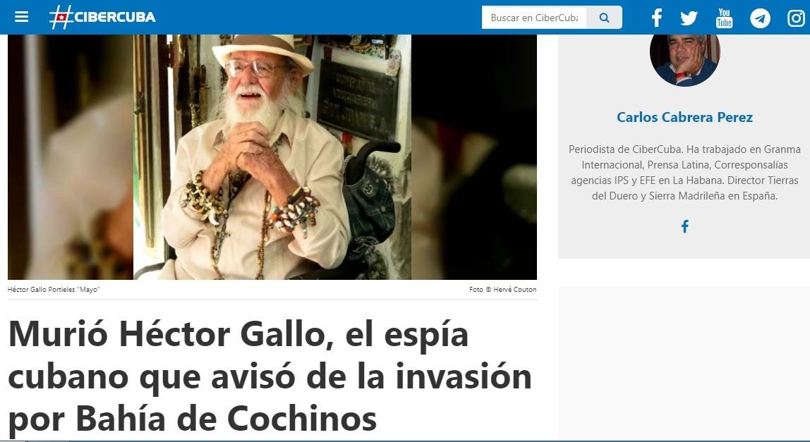 Noticia de la muerte de Héctor Gallo.