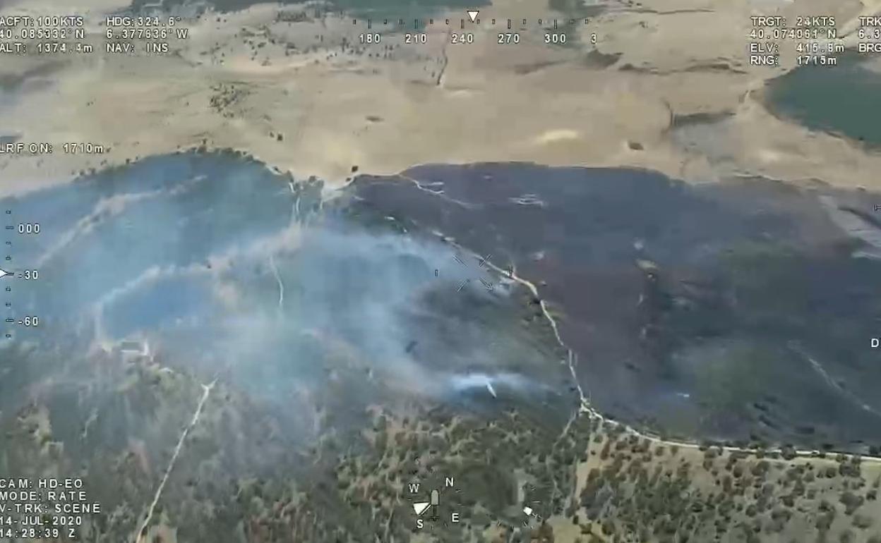 Zona afectada por el incendio forestal de Guijo de Galisteo.