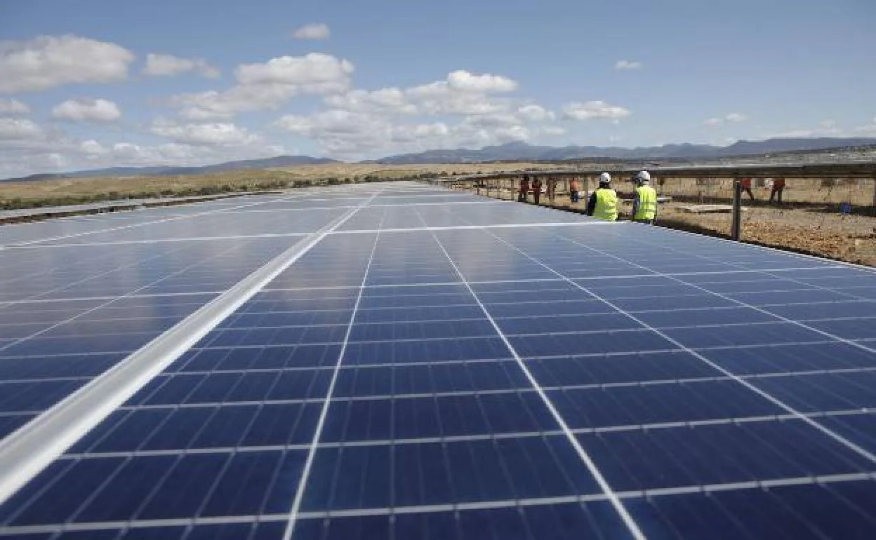 Una de las fotovoltaicas que existen ahora en Valdecaballeros, de 10 megavatios.