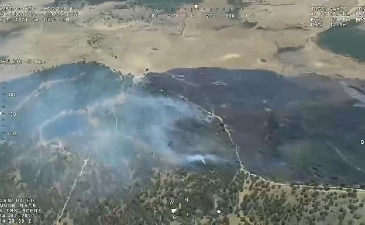 Área calcinada en Guijo de Galisteo.