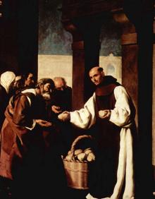 Imagen secundaria 2 - En 1996 el príncipe Felipe estuvo en la capital espiritual extremeña. Estatua de Zurbarán en la plaza Cervantes de Badajoz. Obra titulada 'La Misericordia de fray Martín de Vizcaya'.