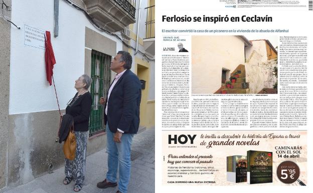 Tras su muerte se colocó una placa en la vivienda de Coria donde residió. Portada del 10 de abril de 2019