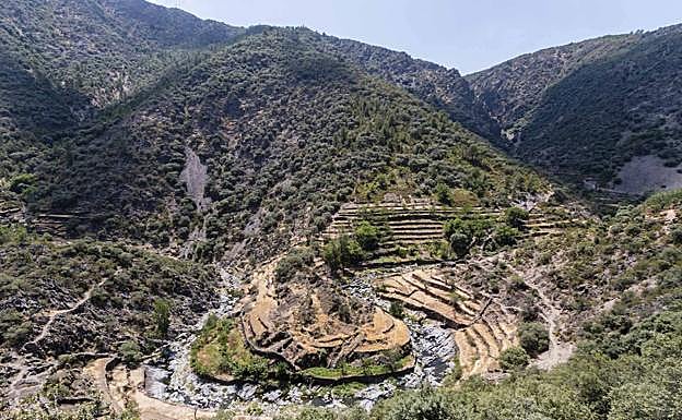 Las Hurdes.Meandro del río Malvellido desde el mirador de 'El Gasco', uno de los paisajes favoritos de Antonella Trotta. 
