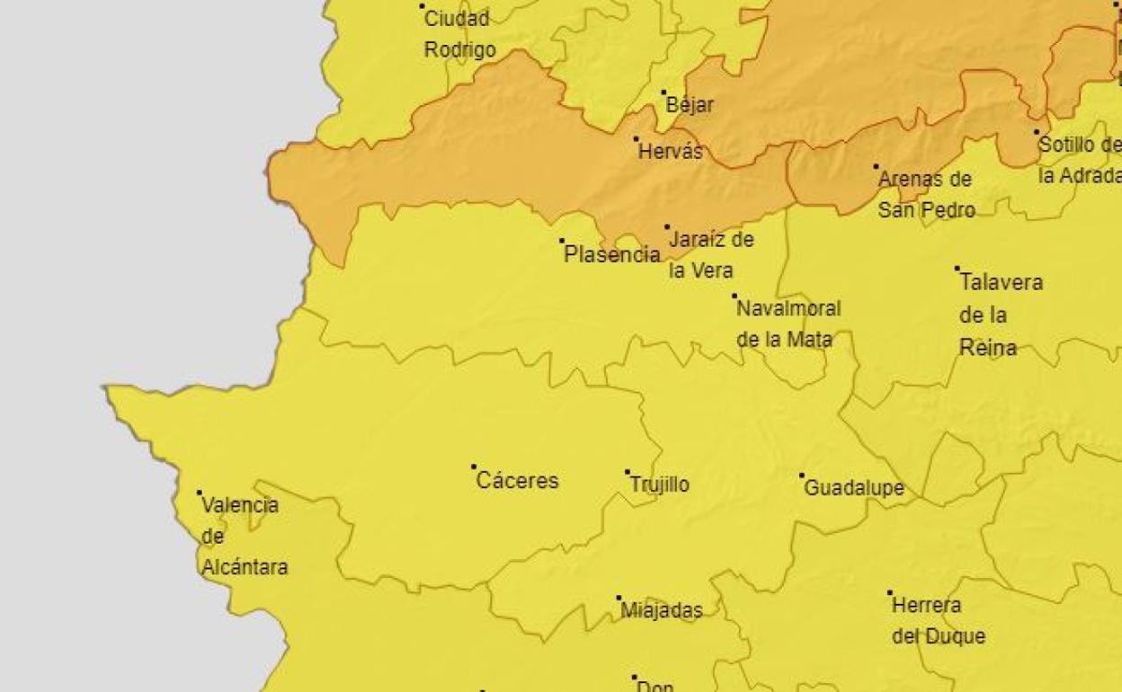 El norte de Cáceres estará en alerta naranja este viernes por lluvias y tormentas