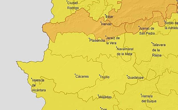 El norte de Cáceres estará en alerta naranja este viernes por lluvias y tormentas