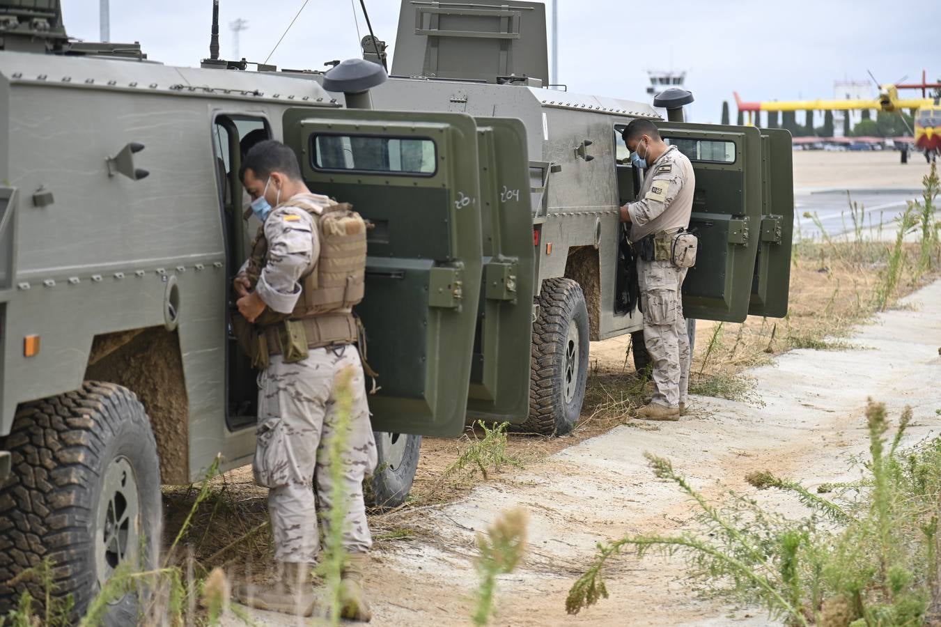Mantenimiento de un drone en la Base de Talavera la Real en Badajoz