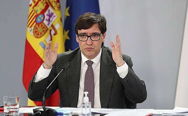 El ministro de Sanidad, Salvador Illa, en rueda de prensa. 