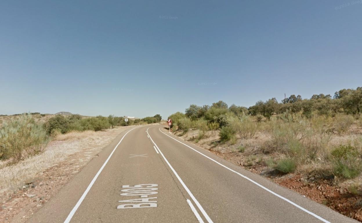 Carretera Ba-005 en la que se ha producido el accidente.