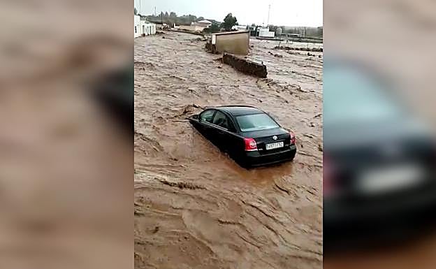 Coches y contenedores han sido arrastrados por el agua .