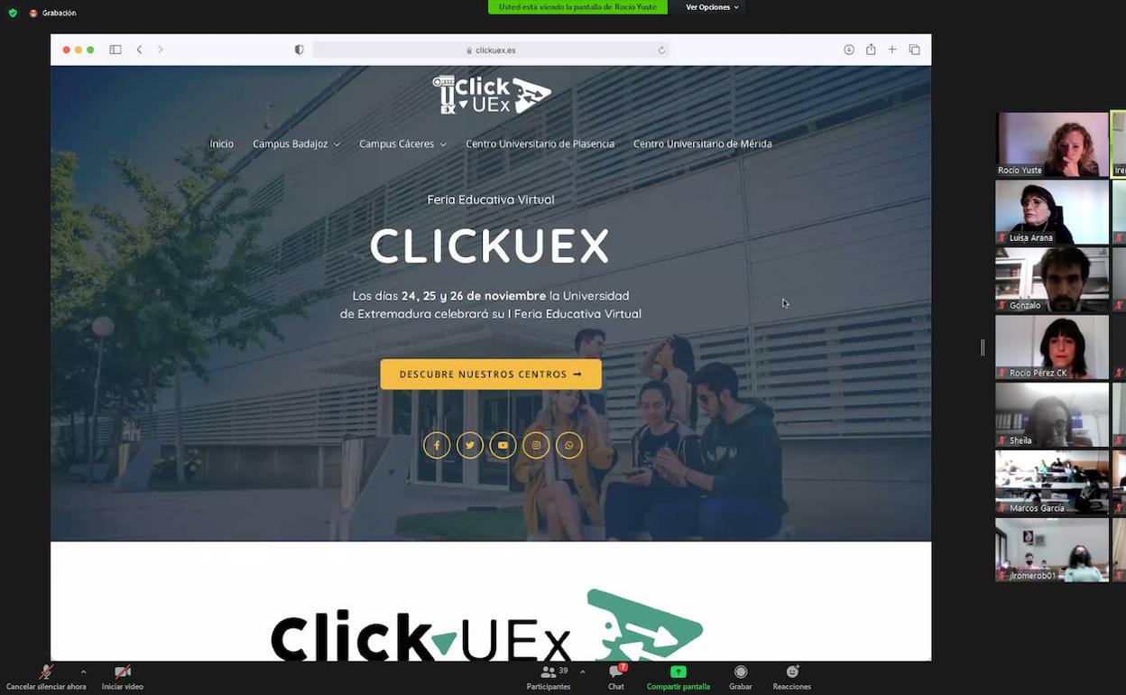 La UEx celebra la I Feria Educativa Virtual, ClickUEx