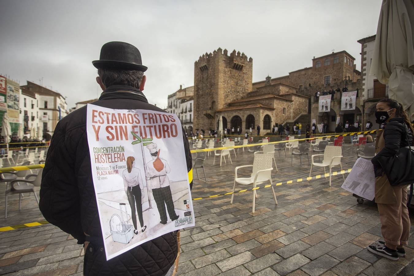 Concentración de hosteleros en Navalmoral de la Mata
