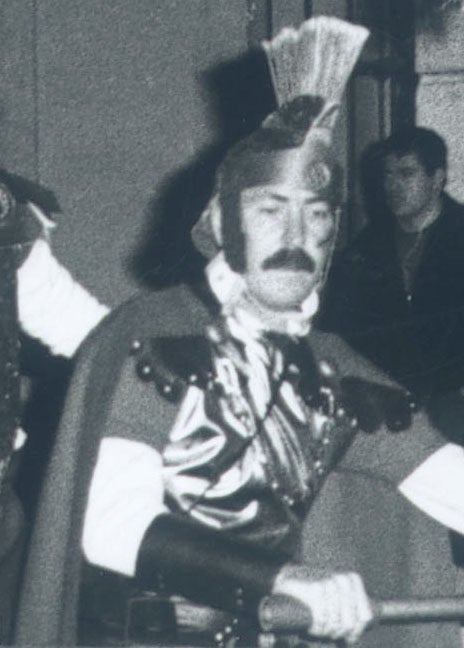 Un romano en cuádriga en una Carnaval de los años 80.