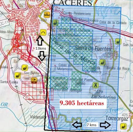Imagen - Zona que se ve afectada por permisos en trámite y que ocuparía 9.000 campos de fútbol. 