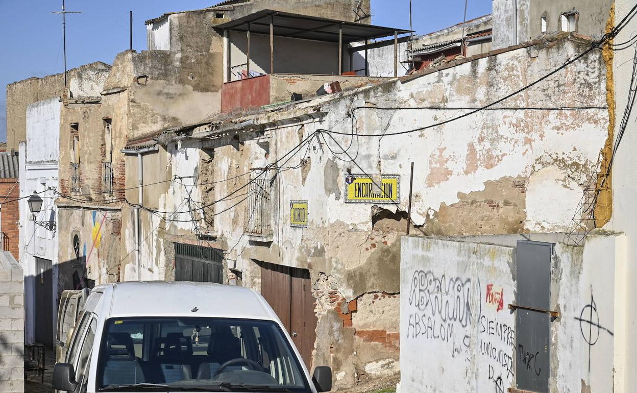 Entorno de la calle Encarnación, uno de las zonas más deprimidas del Casco Antiguo de Badajoz.