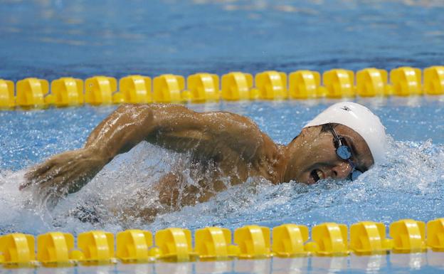 El deportista pacense nada el 400 libre, prueba en la que se proclamó subcampeón paralímpico en los Juegos de Londres 2012, la última antes de retirarse. 