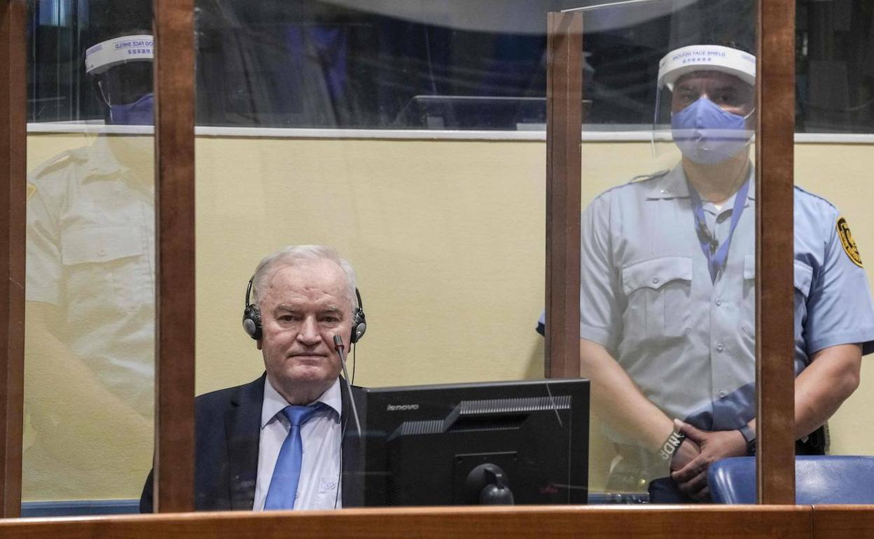 El exgeneral serbobosnio Ratko Mladic, este martes en el Tribunal Internacional de La Haya.