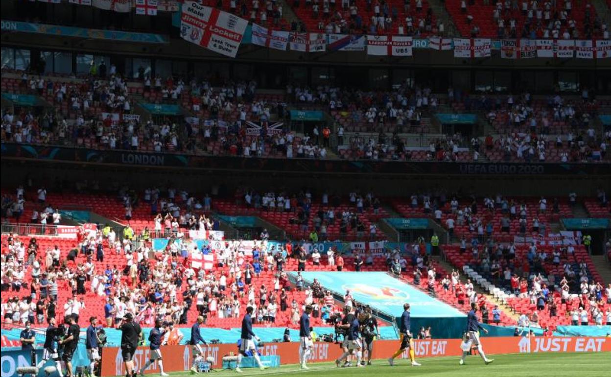 Imagen de las gradas de Wembley (Londres) en el Inglaterra-Croacia del pasado domingo.
