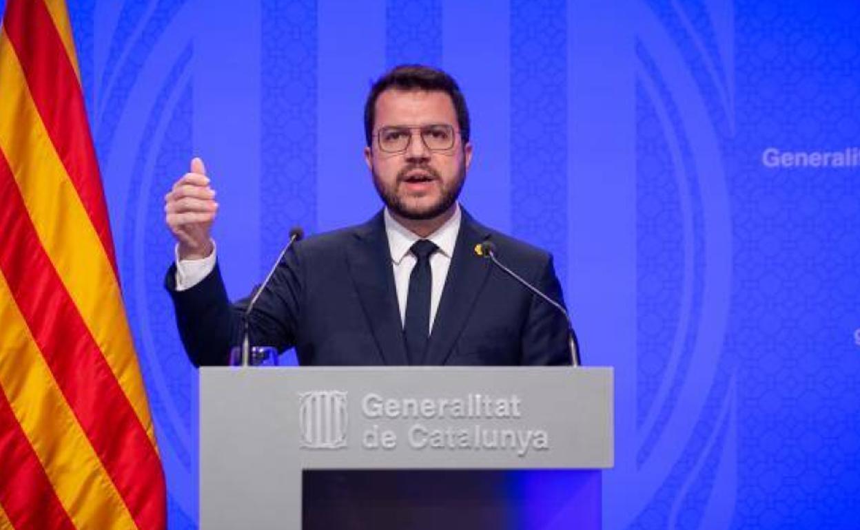 Pere Aragonés, tras la reunión del Govern de este martes.