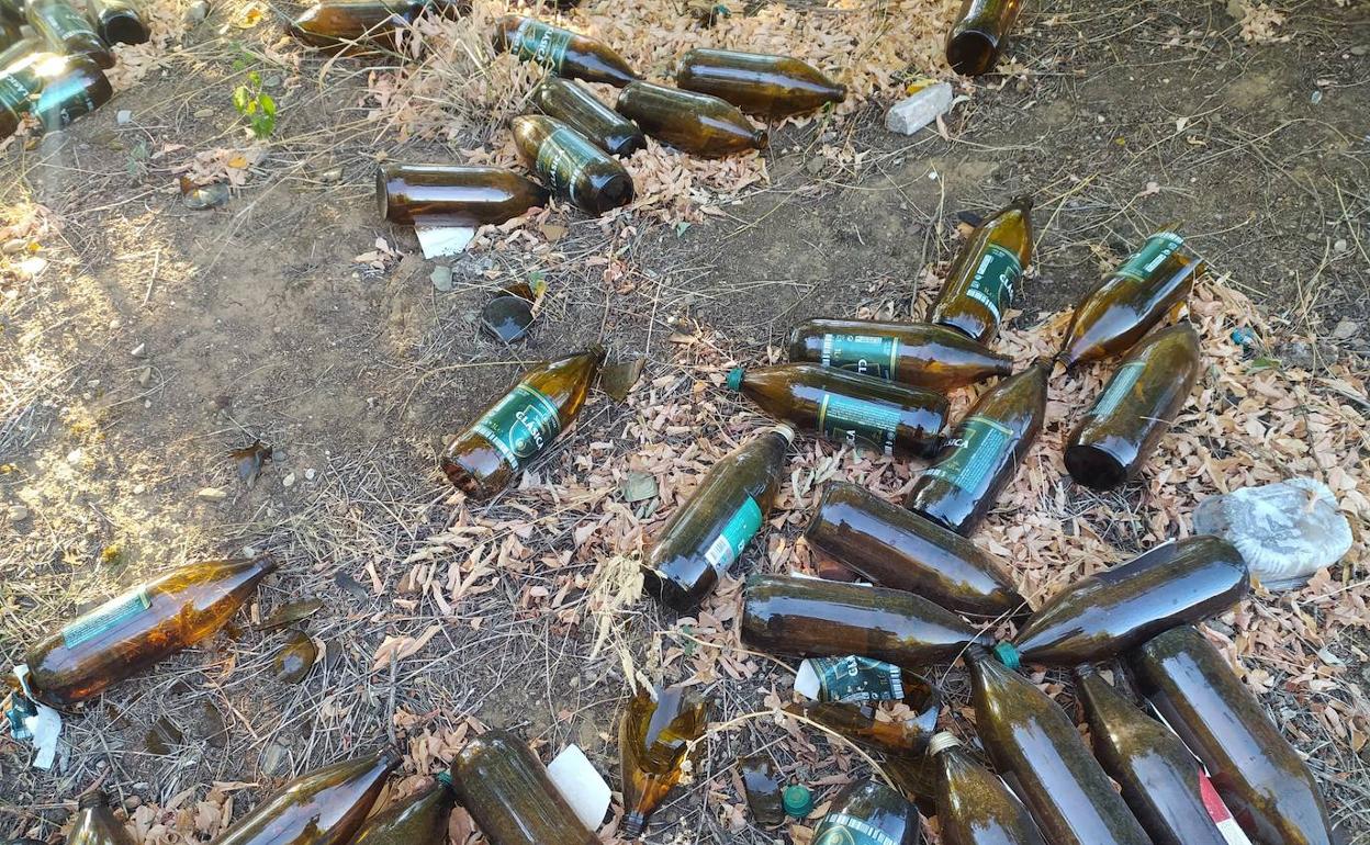 Restos de un botellón en Badajoz