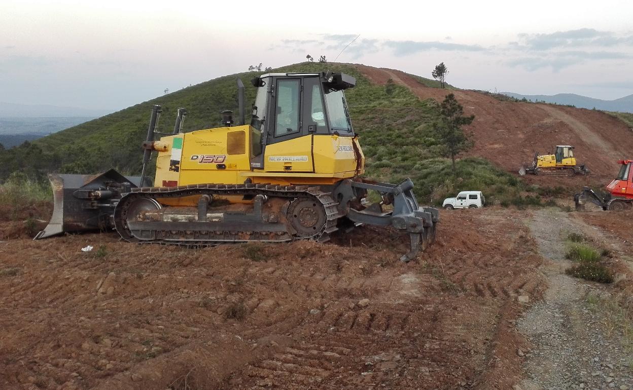 Desbroce de un monte en el norte de Cáceres el invierno pasado 