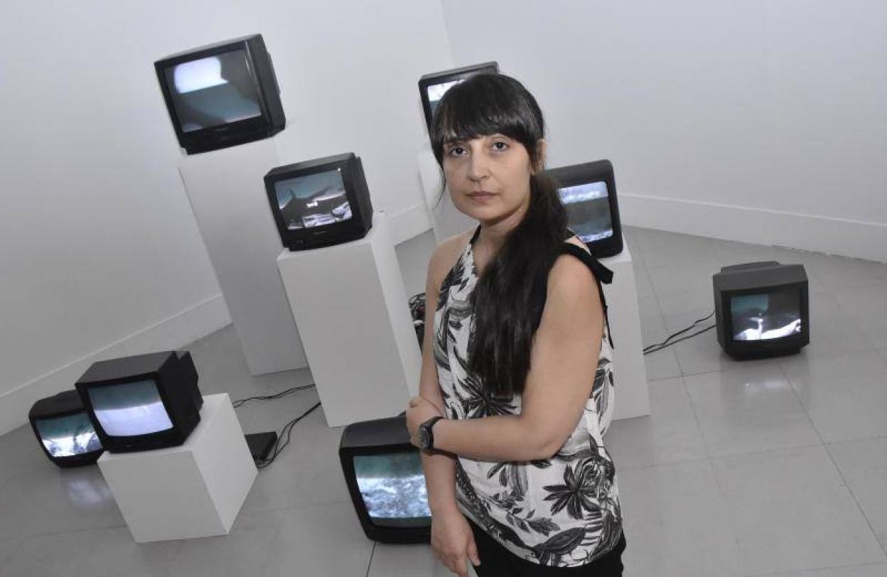 Ana Catarina Pinho en la exposición que puede verse en el Meiac hasta final de año. 