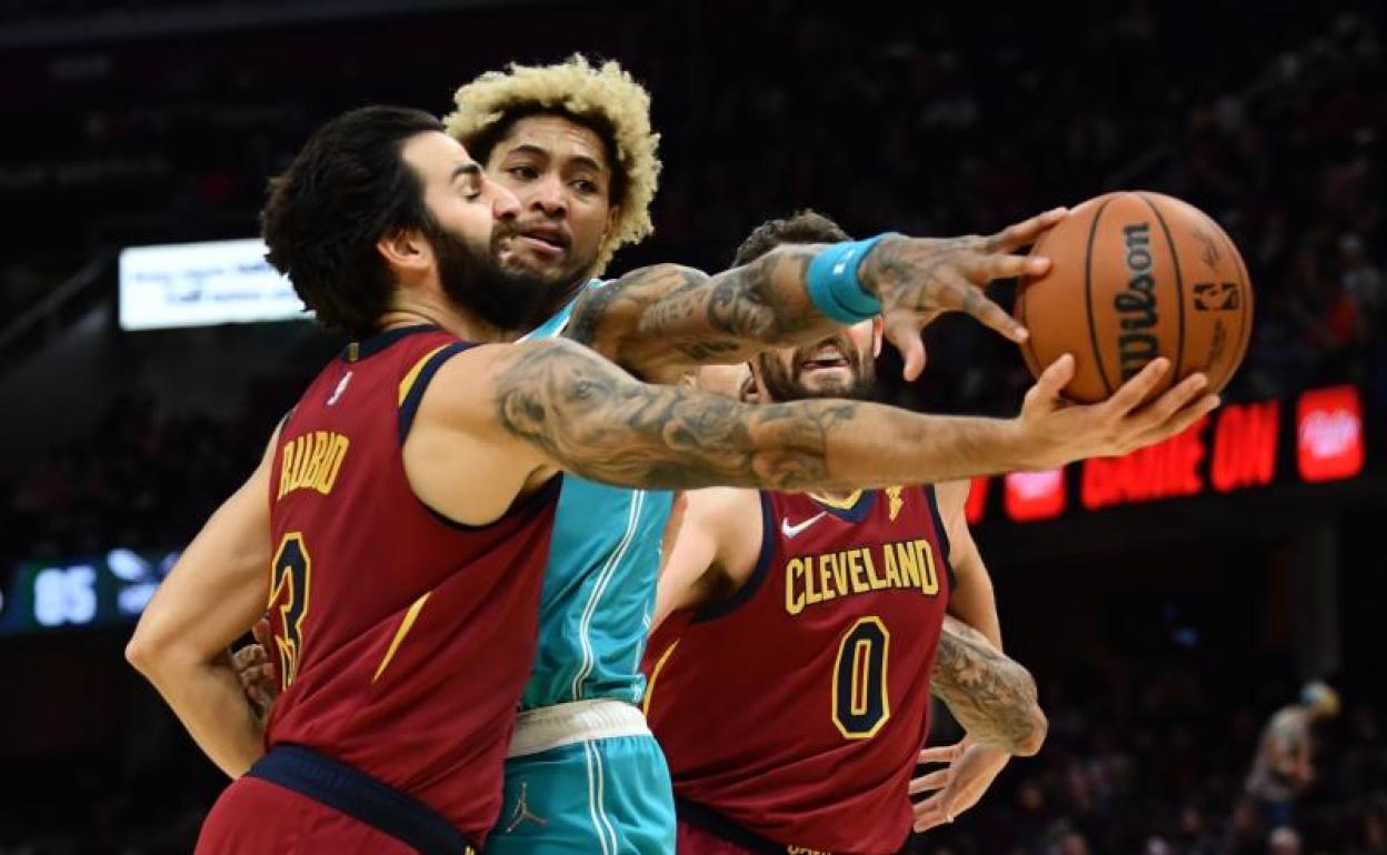 Ricky Rubio, durante el partido ante los Hornets. 