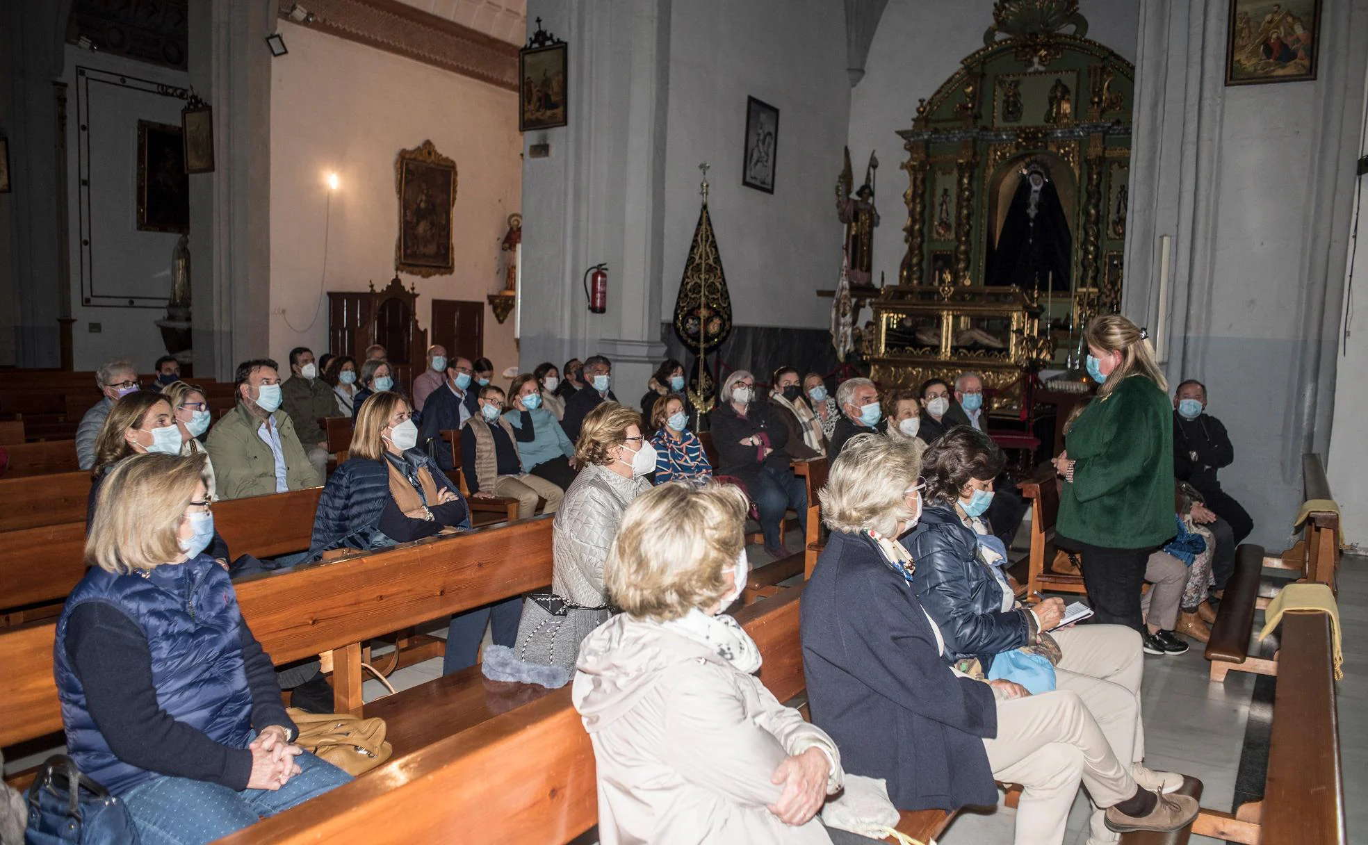 Pacenses ayer, durante la primera visita guiada por 