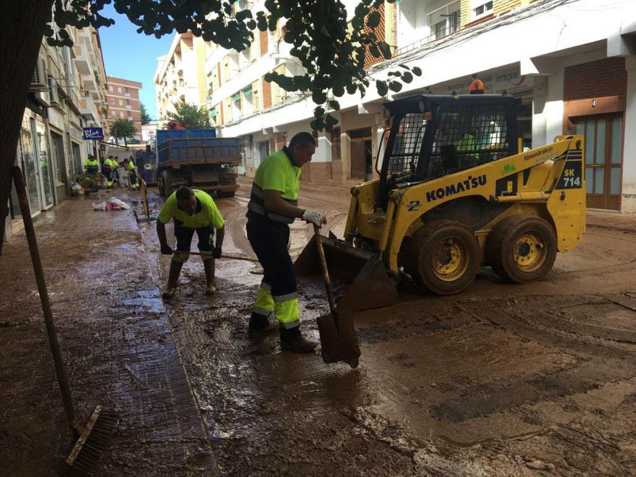 Imagen de la riada del pasado septiembre en Almendralejo. 