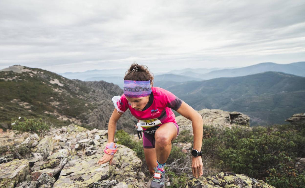 Eva Sayago Zambrano, durante una carrera de montaña. 