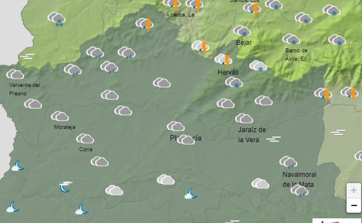 El tiempo en Extremadura: Anticipo invernal: la Aemet prevé nieve en varios puntos del Jerte