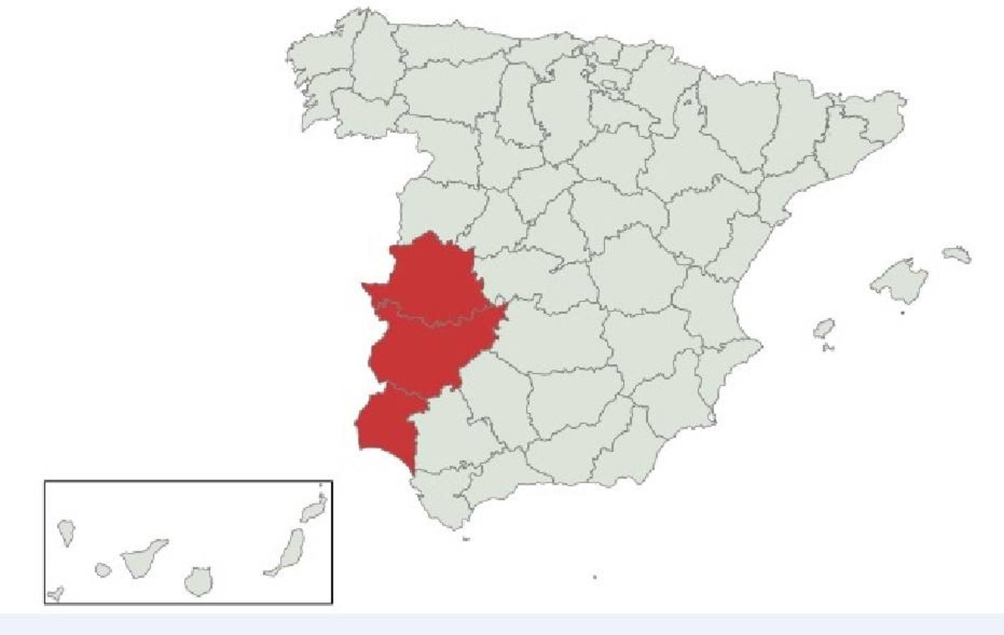 Así sería Extremadura con Huelva