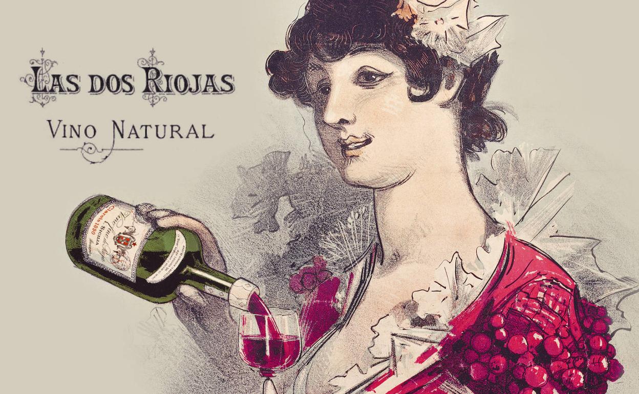 Una de las primeras imágenes para publicitar el vino de Rioja.