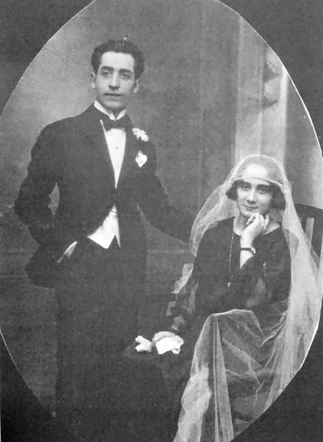 Año 1922. Boda de Antonio Solís con la madrileña Carmen Martínez Gómez.