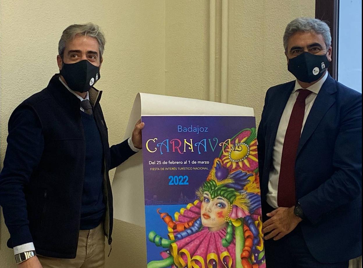 Francisco Javier Gutiérrez, concejal delegado de Ferias y Fiestas, y José López, director de Instituciones de Ibercaja.