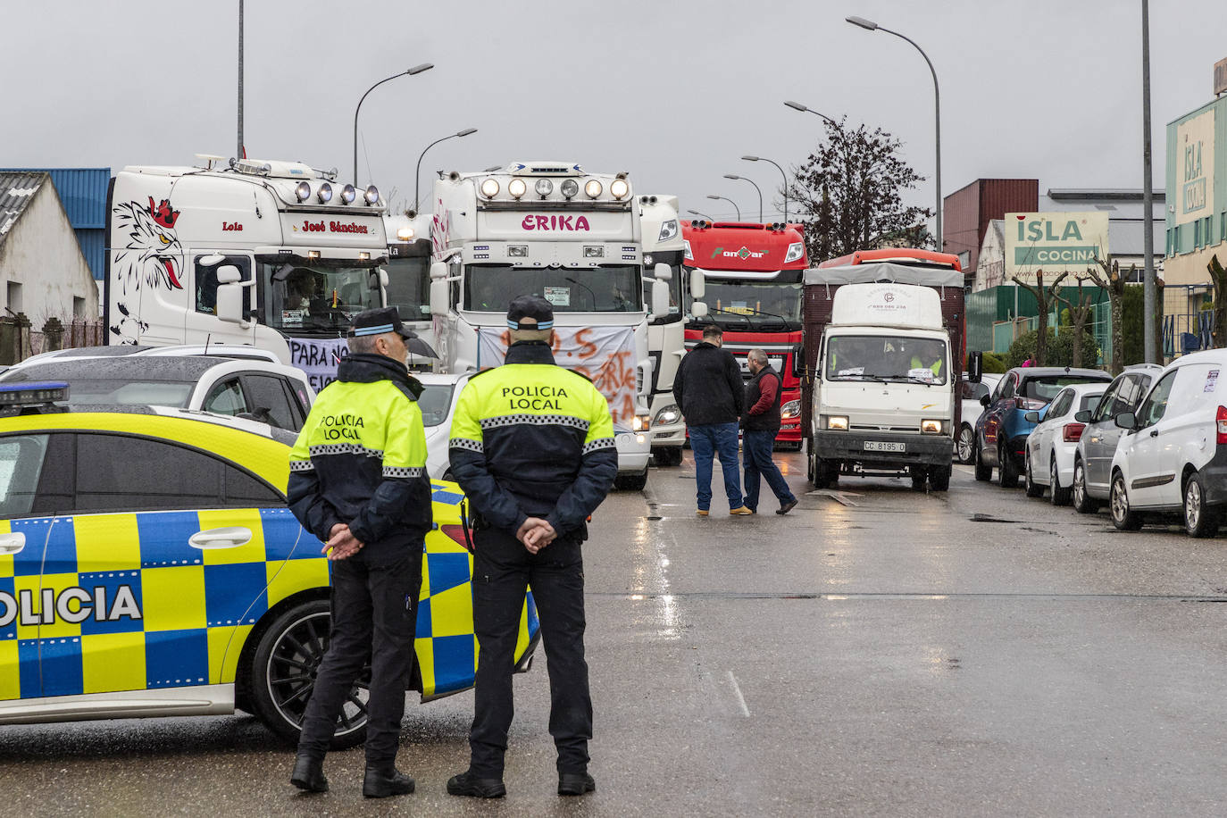 Protestas de transportistas en Plasencia
