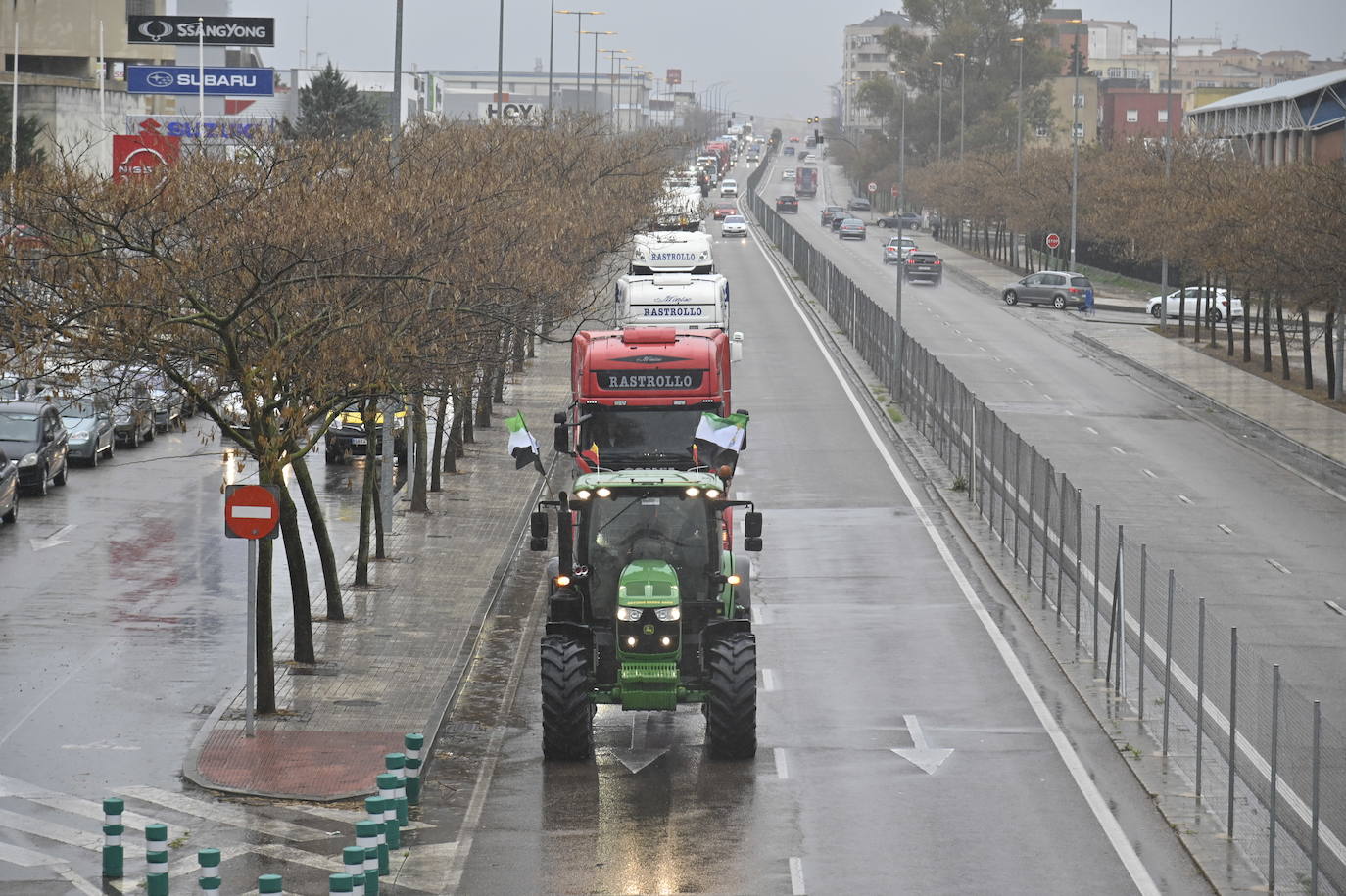 Protestas de transportistas en Badajoz